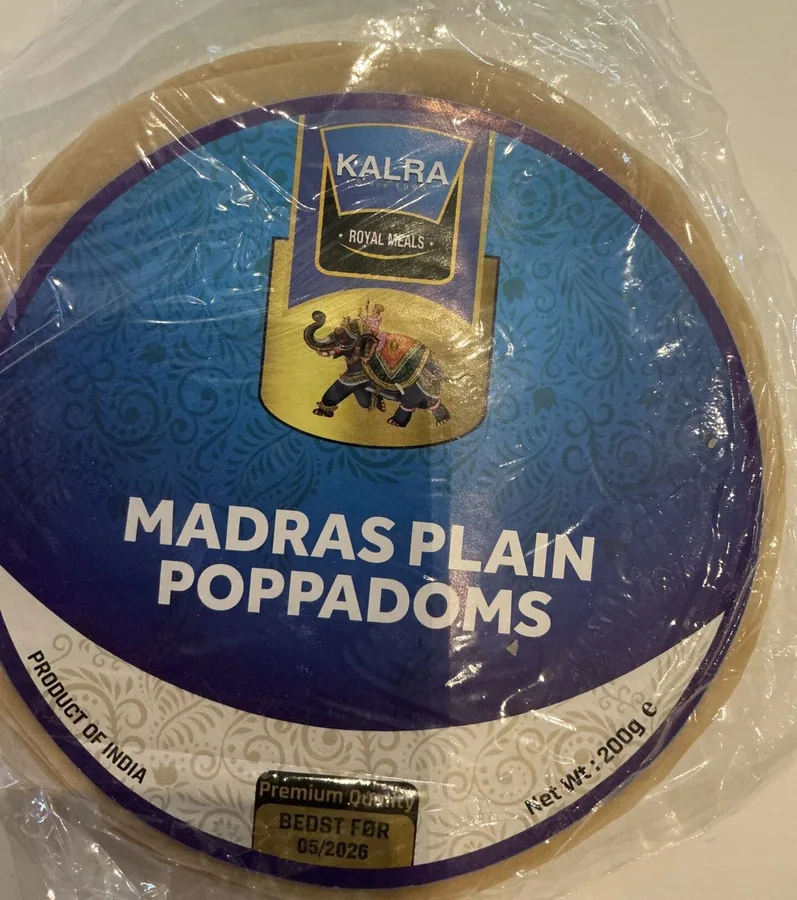 Kalra madras plain poppadoms 200g